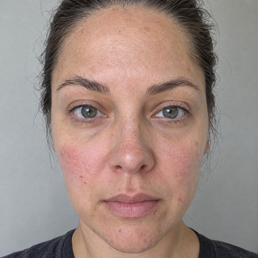 Visage après la cure, teint plus frais et plus uniforme